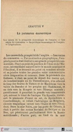 Chapitre V: La puissance économique