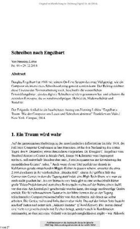 Schreiben nach Engelbart