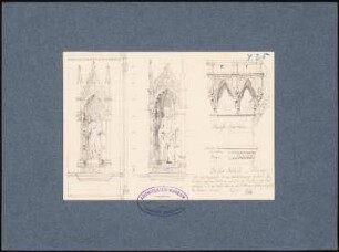 Or´ San Michele, Florenz: 2 Statuen am Hauptgesims: Ansicht