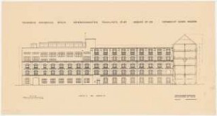 Technische Hochschule Berlin Erweiterung Franklinstraße. Flugtechnisches Institut und Institut für Photogrammetrie (ehem. Siemens-Halske-Werke, Kabelwerk und Werkstätten): Gebäude 31 und 33, Ansicht gegen Norden 1:100