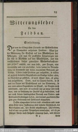Witterungslehre für den Feldbau