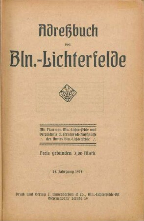 18.1914: Adressbuch von Berlin-Lichterfelde