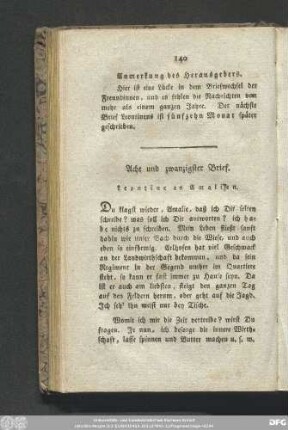 Acht und zwanzigster Brief. Leontine an Amalien.