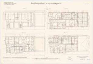 Kavalleriekaserne, Mülhausen: Wirtschaftsgebäude: Grundriss Fundamente, Keller, Erdgeschoss 1:100