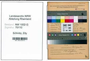Entnazifizierung Elly Schmitz, geb. 31.03.1899 ()