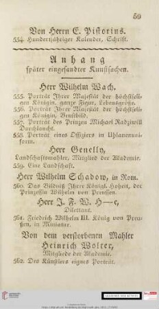 Anhang später eingesandter Kunstsachen