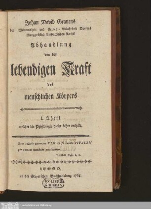 Theil 1: welcher die Physiologie dieser Lehre enthält