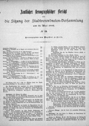No. 20, 21. Mai 1885