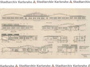 Beichel, Friedrich. Straßenbahn-Wagenhalle Tullastraße. Umbau und Erweiterung