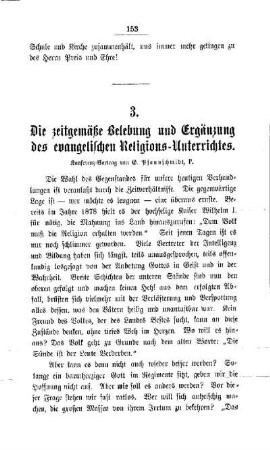 Die zeitgemäße Belebung und Ergänzung des evangelischen Religions-Unterrichtes : Konferenz-Vortrag