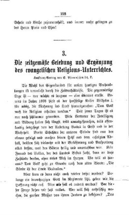 Die zeitgemäße Belebung und Ergänzung des evangelischen Religions-Unterrichtes : Konferenz-Vortrag