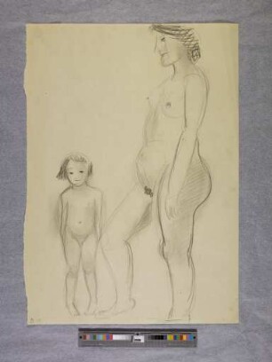o. T. (Mutter mit Kind, stehend; aus dem Aktzeichnen an der Burg Giebichenstein Halle)