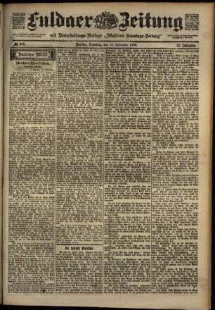 Zweite Ausgabe vom Samstag, den 10. November 1900.