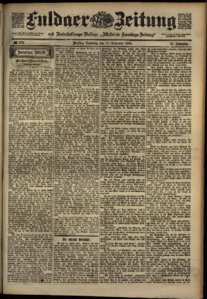 Zweite Ausgabe vom Samstag, den 10. November 1900.