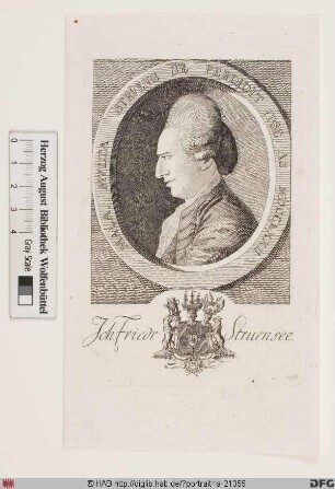 Bildnis Johann Friedrich Struensee (1771 Graf)