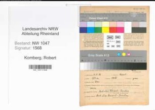 Entnazifizierung Robert Komberg , geb. 11.09.1890 (Lehrer)