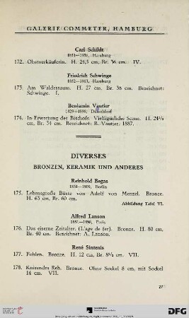 Diverses: Bronzen, Keramiken und Anderes (Nr. 175-179)