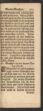 10. Seufftzer in der letzten Todes-Noth.