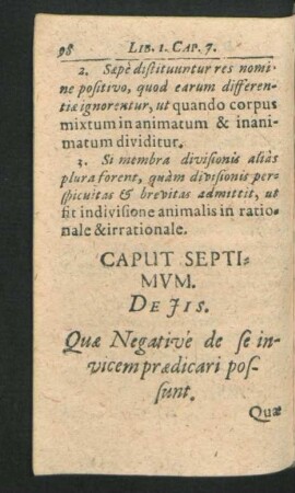 Caput Septimum. De Iis.