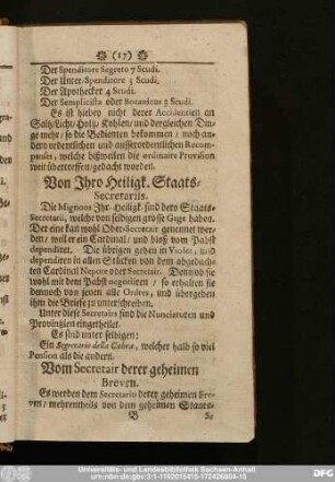 Vom Secretair derer geheimen Breven.