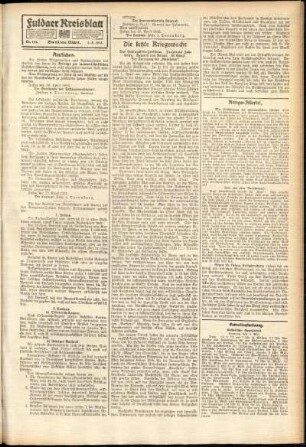 Zweite Ausgabe vom Samstag, den 01. Mai 1915.