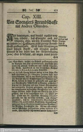 Cap. XIII. Von Sprenglers Freundschafft mir Andrea Osiandro