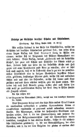 Beiträge zur Geschichte deutscher Schulen und Schulmänner