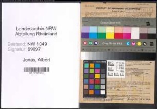 Entnazifizierung Albert Jonas , geb. 13.09.1884 (Finanzbeamter)