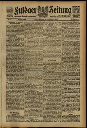 Erste Ausgabe vom Mittwoch, den 13. November 1912.
