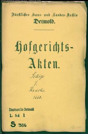 Sellige, Arend gegen Arnd Krücke - Schuldforderung