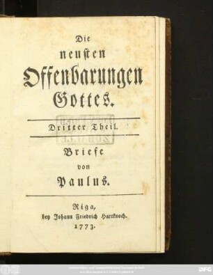 Theil 3: Briefe von Paulus
