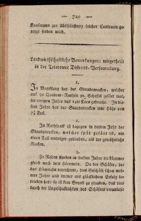 Landwirthschaftliche Bemerkungen; mitgetheilt in der Teterower Districts-Versammlung