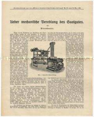 Über mechanische Veredlung des Saatgutes