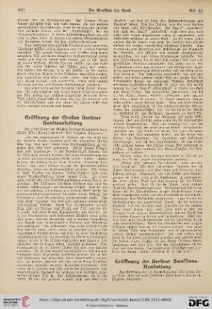 Eröffnung der Großen Berliner Kunstausstellung
