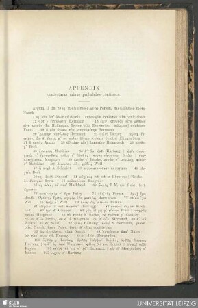 Appendix : coniecturas minus probabiles continens