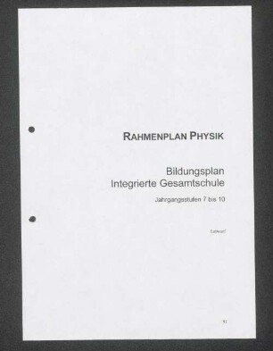 Rahmenplan Physik