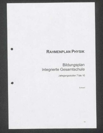 Rahmenplan Physik
