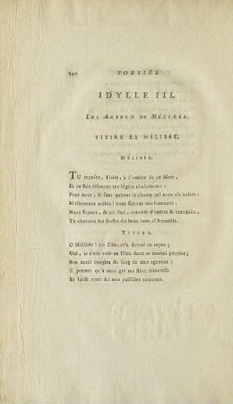 Idylle III. Les adieux de Mélibée