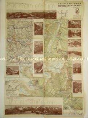 Geografische Karte des Gebietes der Großglockner Hochalpenstraße
