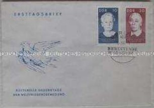 Ersttagsbrief mit Sondermarke und -stempel zum VII. Parteitag der SED