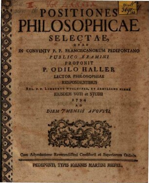 Positiones philosophicae selectae