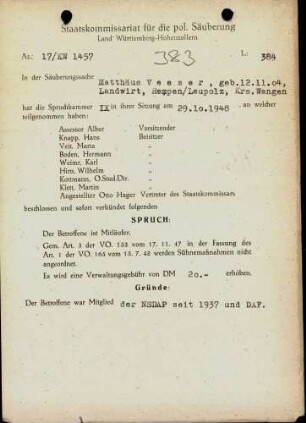 Veeser, Matthäus
