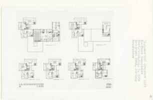 Kaufhaus Tauentzien, Berlin-Charlottenburg (Diplomarbeit bei Peter Poelzig): Grundrisse 1. - 6. Obergeschoss 1:200
