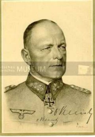 Porträt-Postkarte mit eigenhändiger Unterschrift von Generaloberst von Kleist