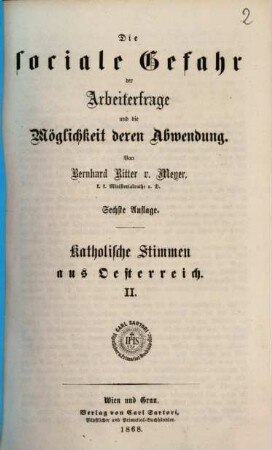 Katholische Stimmen aus Österreich, 1,2