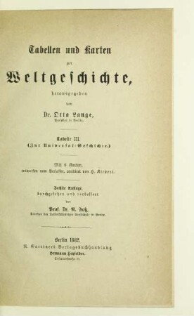 Tab. 3: (Zur Universal-Geschichte)