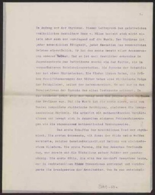Im Anfang war der Rhythmus. Dieser Leitspruch des geistreichen musikalischen Gestalters Hans v. Bülow... (Manuskript)