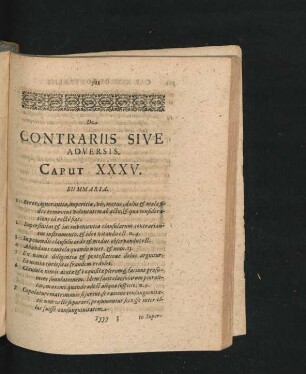 Caput XXXV. De Contrariis Sive Adversis.