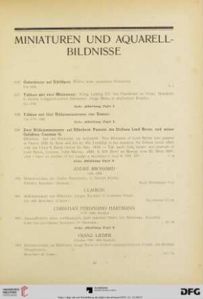 Miniaturen und Aquarellbildnisse (Nr. 656-672)