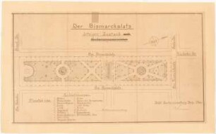 Bismarckplatz, Stolp: Bestandsplan: Grundriss des Platzes vor der Umgestaltung 1:500, Erläuterungen